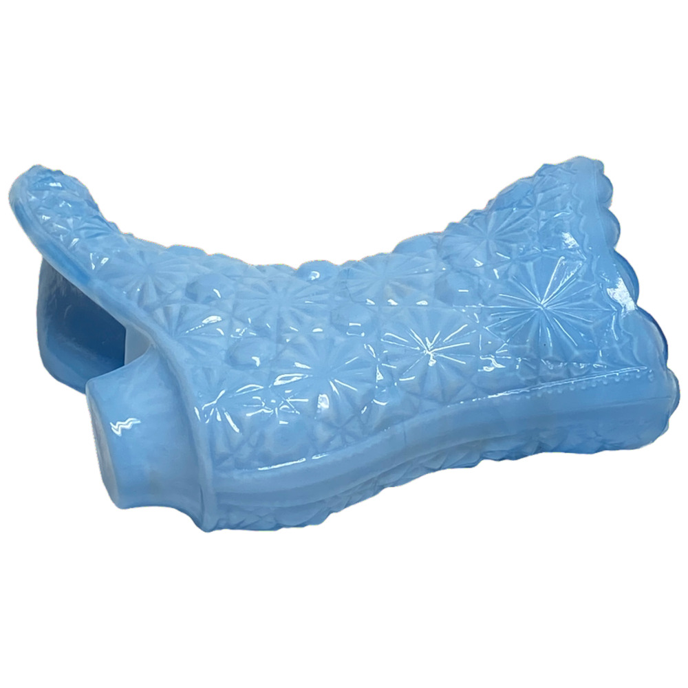 Vintage Boyd Glass Alpine Blue High Top Boot Daisy & Button 4" Figurine 1998 - Picture 7 of 16